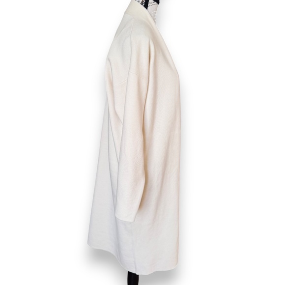 Uniqlo Cream Open-Front Long Knit Cardigan Size M - Picture 4 of 9